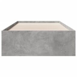 Berkfield Home Bed Frame without Mattress Concrete Grey 75x190cm Engineered Wood - Size: 75x190 cm - thumbnail 5