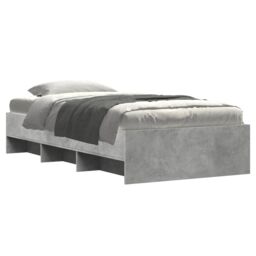 Berkfield Home Bed Frame without Mattress Concrete Grey 75x190cm Engineered Wood - Size: 75x190 cm - thumbnail 3