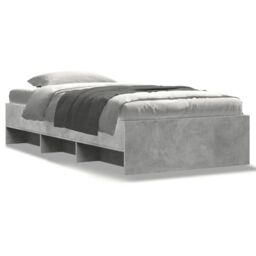 Berkfield Home Bed Frame without Mattress Concrete Grey 75x190cm Engineered Wood - Size: 75x190 cm - thumbnail 2