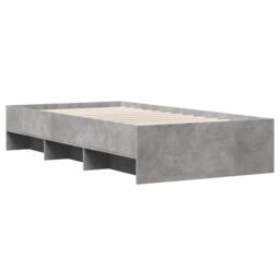 Berkfield Home Bed Frame without Mattress Concrete Grey 75x190cm Engineered Wood - Size: 75x190 cm - thumbnail 4