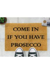 Artsy Mats Come In If You Have Prosecco Doormat - Regular 60x40cm in Black - Size: 40 cm x 60 cm - thumbnail 3