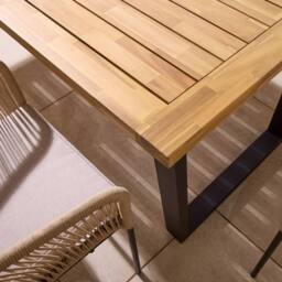 Rowlinsons 1.6m Oslo Four Seater Wooden Dining Set in Brown - thumbnail 8