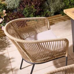 Rowlinsons 1.6m Oslo Four Seater Wooden Dining Set in Brown - thumbnail 6