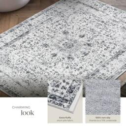 tectake Washable Rug Aliya 240 X 340 Cm - Grey - Size: 240 cm x 340 cm - thumbnail 4