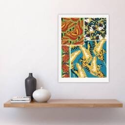 "Artery8 Vintage Butterflies Bright Pattern Vintage Wall Art Print Seguy - Size: W12"" x H16""" - thumbnail 4