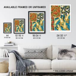 "Artery8 Vintage Butterflies Bright Pattern Vintage Wall Art Print Seguy - Size: W12"" x H16""" - thumbnail 3
