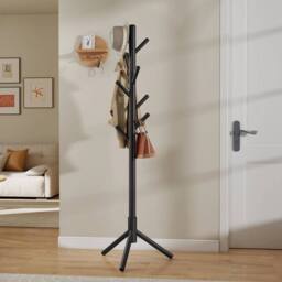 Kelvenix Coat Rack, Solid Wood Coat Rack in Black - thumbnail 3