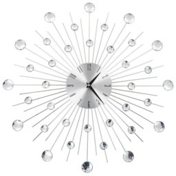 Berkfield Home Wall Clock with Quartz Movement Modern Design 50 cm in Silver - thumbnail 1