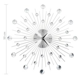 Berkfield Home Wall Clock with Quartz Movement Modern Design 50 cm in Silver - thumbnail 6