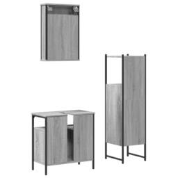 Berkfield Home 3 Piece Bathroom Furniture Set Grey Sonoma Engineered Wood - thumbnail 8