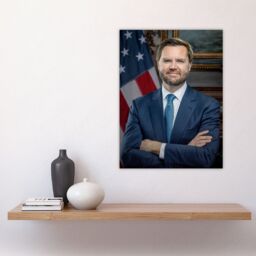 "Artery8 United States 50th Vice President JD Vance Portrait Wall Art Print in Blue - Size: W24"" x H32""" - thumbnail 4