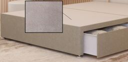 Somnior Chambery 2 Draw Divan Bed Frame with Headboard Linen Fabric in Beige - Size: Single - thumbnail 2