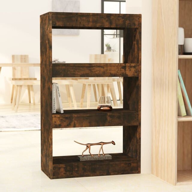 Berkfield Home Book Cabinet/Room Divider Smoked Oak 60x30x103 cm Engineered Wood in Brown - Size: 60 x 30 x 103 cm - image 1