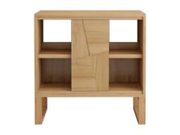 Vente-unique Freestanding Teak Vanity Unit - W80 Cm - MATARAM in Light Oak - thumbnail 2