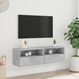 Berkfield Home TV Wall Cabinet Concrete Grey 100x30x30 cm Engineered Wood - Size: 100 x 30 x 30 cm - thumbnail 3