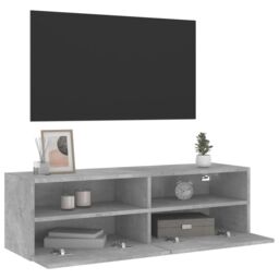 Berkfield Home TV Wall Cabinet Concrete Grey 100x30x30 cm Engineered Wood - Size: 100 x 30 x 30 cm - thumbnail 5