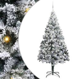 Berkfield Home Christmas Tree with 300 LEDs with Stand White 300 cm PVC - thumbnail 2