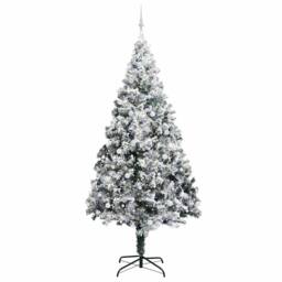Berkfield Home Christmas Tree with 300 LEDs with Stand White 300 cm PVC - thumbnail 3