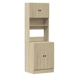Berkfield Home Kitchen Cabinet Sonoma Oak 60x50x180 cm Engineered Wood in Tan - Size: 60 x 50 x 180 cm