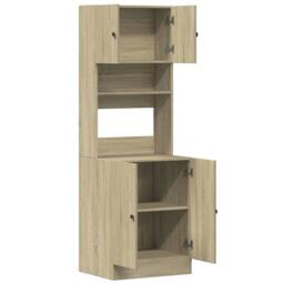 Berkfield Home Kitchen Cabinet Sonoma Oak 60x50x180 cm Engineered Wood in Tan - Size: 60 x 50 x 180 cm - thumbnail 7