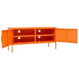 Berkfield Home TV Cabinet Orange 105x35x50 cm Steel - Size: 105 x 35 x 50 cm - thumbnail 6