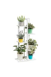 Living and Home 5-Tier Rustic Wooden Potted Garden Plant Stand Rack Holder 103cm H in White - thumbnail 2