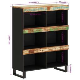 Berkfield Home Side Cabinet 85x33x107 cm Solid Wood Reclaimed - Size: 85 x 33 x 107 cm - thumbnail 8