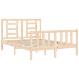 Berkfield Home Beautiful Bed Frame with Headboard 120x200 cm Solid Wood in Natural - thumbnail 5