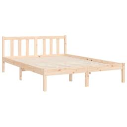 Berkfield Home Beautiful Bed Frame with Headboard 120x200 cm Solid Wood in Natural - thumbnail 9