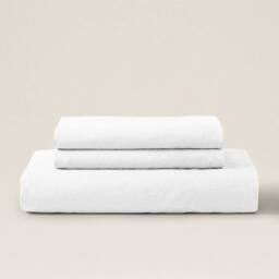 Bedable 100% Cotton Duvet Cover Set - Percale Cooling Sheets in White - Size: Double - thumbnail 2