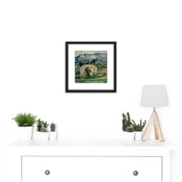 Artery8 Cezanne Paul House In Provence 8X8 Inch Square Wooden Framed Wall Art Print Picture with Mount in Black - thumbnail 2
