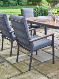 Norfolk Leisure Lifestyle Easton Six Seater Dining Set with Cushions in Stone - thumbnail 4
