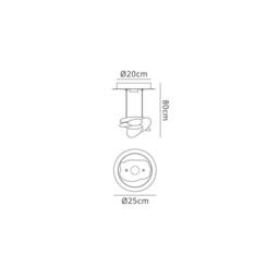 Netlighting Nido Pendant 25cm Round 1 + 1 Lights 6W + 5W LED 3000K 800lm Chrome in Grey - thumbnail 2