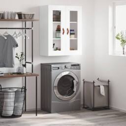Berkfield Home Wall Mounted Cabinet White 69.5x34x90 cm - thumbnail 2