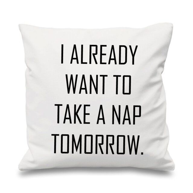"60 SECOND MAKEOVER White Cushion Cover I Already Want To Take A Nap Tomorrow 16"" x 16"" Daughter Friend Gift Decorative Cushion Home Horse E"