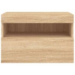 Berkfield Home TV Wall Cabinet with LED Lights Sonoma Oak 60x30x40 cm in Brown - Size: 60 x 30 x 40 cm - thumbnail 9