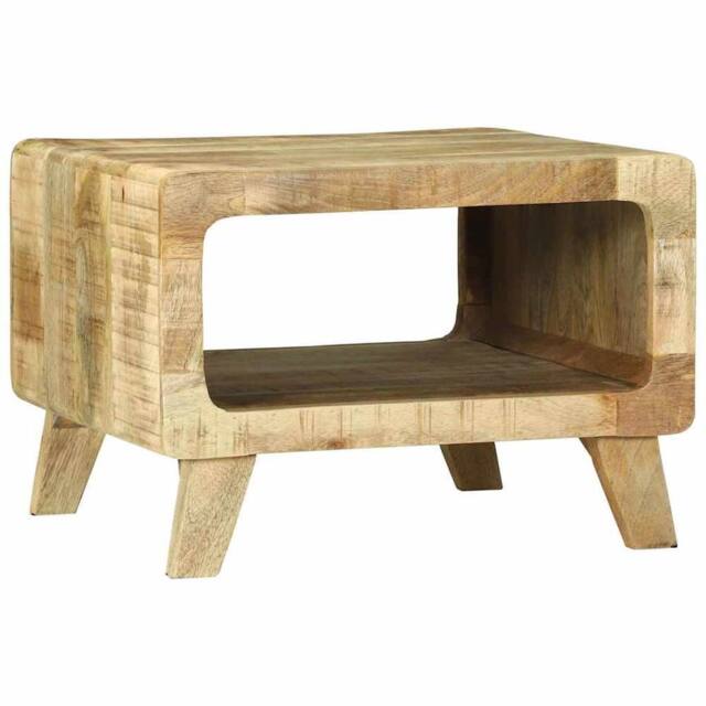 Berkfield Home Coffee Table 50x50x35 cm Solid Rough Wood Mango in Brown - Size: 50 x 50 x 35 cm - image 1