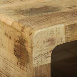 Berkfield Home Coffee Table 50x50x35 cm Solid Rough Wood Mango in Brown - Size: 50 x 50 x 35 cm - thumbnail 6