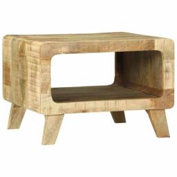 Berkfield Home Coffee Table 50x50x35 cm Solid Rough Wood Mango in Brown - Size: 50 x 50 x 35 cm - thumbnail 1