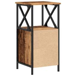Berkfield Home Bedside Cabinets 2 pcs Old Wood 34x35.5x70 cm Engineered Wood in Brown - thumbnail 7