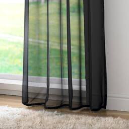 Luxury Living Voile Tab Top Curtain Pair with Crystal Tie Backs Sheer Window Panels in Black - Size: 145 cm width x 137 cm drop - thumbnail 4
