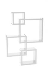 Living and Home 4 Cube Intersecting Easy-to-Assemble Floating Wall Mount Shelves for Bedrooms and Living Rooms in White - thumbnail 4