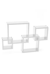 Living and Home 4 Cube Intersecting Easy-to-Assemble Floating Wall Mount Shelves for Bedrooms and Living Rooms in White - thumbnail 6