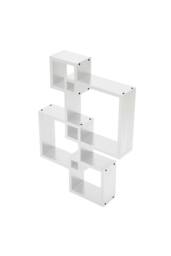 Living and Home 4 Cube Intersecting Easy-to-Assemble Floating Wall Mount Shelves for Bedrooms and Living Rooms in White - thumbnail 5