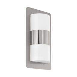 Loops IP44 Outdoor Wall Light Modern Stainless Steel 2 x 10W E27 Bulb Porch Lamp in Metallics