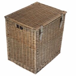 Red Hamper Wicker Antique Wash Vintner Storage Picnic Basket in Grey - Size: Small - thumbnail 3