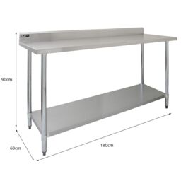 Monstershop 6ft Stainless Steel Catering Bench & 2 x Wall Mounted Shelves in Silver - thumbnail 7