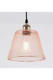 Harper Living Easy Fit Compact Vintage Metal Lampshade Ceiling fitting Shade in Copper