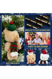 kreativekraft 6 Plush Teddy Crackers Christmas Gift - thumbnail 3