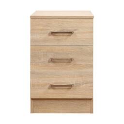 Harmin 3-Drawer Bedside Cabinet, Sonoma Oak Finish with Premium Metal Handles in Brown - thumbnail 4